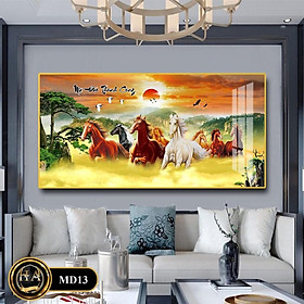 Tranh Treo Tường Tráng Gương Mã Đáo Thành Công. Thuận Buồm Xuôi Gió Cao Cấp Treo Phòng Khách , Phòng làm Việc, Tặng Kèm Đinh Treo Không Cần Khoan Tường H1