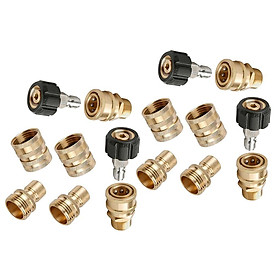 16 x Pressure Washer Adaptor M22 to 3/8inch Quick Release Hose Adapter Brass