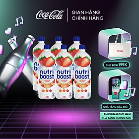 Lốc 6 Chai Sữa Nutri Boost Hương Dâu Chai 1L/Chai Sale 25.3 Coca-Cola Official Store