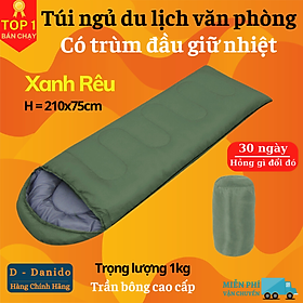 [LOẠI XỊN TRẦN BÔNG] (FREE SHIP) Túi ngủ văn phòng du lịch cao cấp có trùm đầu - Chính hãng