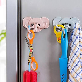 MÓC DÁN TREO TƯỜNG HÌNH CHÚ VOI 3 MÓC XOAY 180 ĐỘ THU GỌN