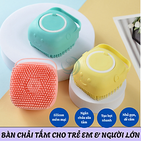 Bàn Chải Tắm Silicon 2 Trong 1 Tạo Bọt & Massage Toàn Thân-Bàn Chải Tắm Silicon Có Ngăn Chứa Sữa Tắm Thông Minh-Dụng Cụ Chà Lưng, Làm Sạch Cơ Thể Silicon Mềm Mại-Bàn Chải Tắm Cho Bé Và Người Lớn – Silicon Mềm, An Toàn