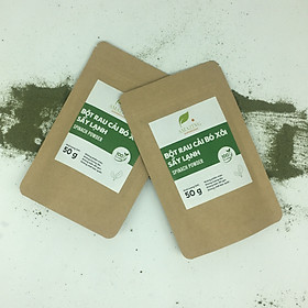 Combo 2 bột rau cải bó xôi spinach( rau chân vịt) celadetox- 50 g/ gói- giảm cân an toàn, cung cấp vitamin khoáng chất giàu chất chống oxy hóa, vitamin khoáng chất( làm đẹp cho phụ nữ, sản phẩm ăn dặm cho trẻ lười sử dụng rau,hỗ trợ giảm cân, chắc xương, bổ máu)