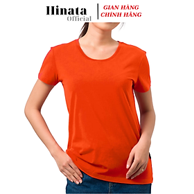 Áo Thun Nữ Trơn Cổ Tròn, Áo Phông Nữ Basic 100 Cotton Cao Cấp Hàng Hiệu Đẹp Thoáng Mát Tay Ngắn Màu Cam