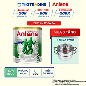 Bao bì mới - Sữa Bột Anlene Hương Vanilla (Hộp Thiếc 800g)