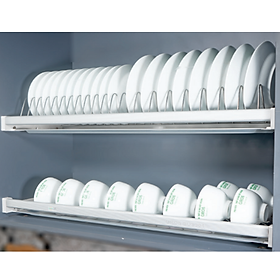 Kệ Bát Đĩa Inox SUS304 Khung Nhôm Grob - Hàng Chính Hãng