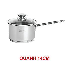 Quánh nấu cháo bột inox 430 Fivestar Standard nắp kính 3 đáy bếp từ ( 12cm / 14cm / 16cm ), tặng 5 muỗng ăn