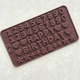 Khuôn silicon làm thạch rau câu, chocolate, làm bánh bảng chữ số chúc mừng sinh nhật