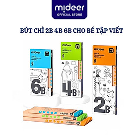 Bút Chì 2B 4B 6B Mideer cho bé tập viết cạnh tam giác Thick Triangular Pencils - Bút Chì 2B + Gọt bút