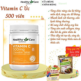 Vitamin C dạng kẹo (ngậm) Úc Healthy Care tăng sức đề kháng, sáng da, tăng sản xuất collagen, nhanh lành bệnh (vết thương) - Massel Official