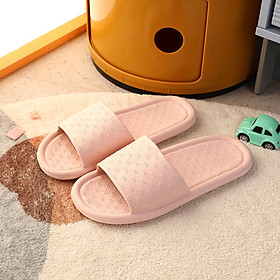 Dép đi trong nhà, dép văn phòng siêu nhẹ, chống trơn trượt, họa tiết thanh lịch - Hàng nhập khẩu - Dép GC - Hồng kem - 36-37 GC