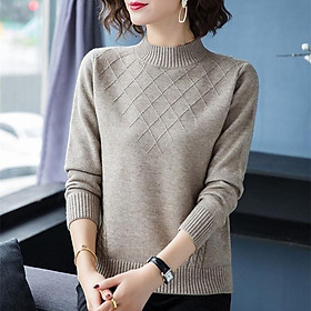 Áo len nữ cao cấp dài tay cổ 3 phân len dày dặn mềm mại phong cách Hàn Quốc thanh lịch và sang trọng