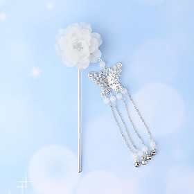 Vintage Hair Stick Chopstick Flower Hairpin Chignon Pin Tassel Pendant Decor