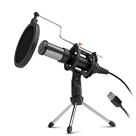 Micrphone phòng thu cổng USB cho thu phát nhạc với giá đỡ mic mini