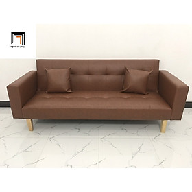 Ghế sofa bed giường nằm TV màu nâu đậm simili giả da