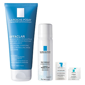 Mặt Nạ Bùn Giúp Làm Sạch Sâu, Giảm Mụn & Giảm Bóng Nhờn Trên Da La Roche-Posay Effaclar Mask Anti-Shine 100872905 (100ml) - Tặng Nước Khoáng (50ml) + Gel Effaclar (7ml) + 2 Kem Dưỡng Duo+ (2ml)
