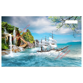 Tranh dán tường 3d phong cảnh Sơn Thuỷ Hữu Tình-decal dán tường-Huyền Chi-Đặt theo kích thước yêu cầu
