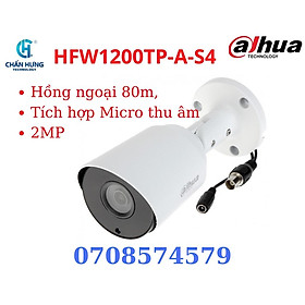 Mua Camera Dahua  Analog HAC-HFW1200TP-A-S4 2.0 Megapixel  IR 30m  F3.6mm  Mic ghi âm - Hàng chính hãng