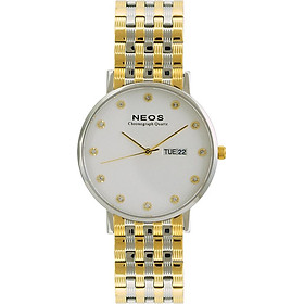 Đồng hồ Neos N-30901M nam dây thép bạc phối vàng