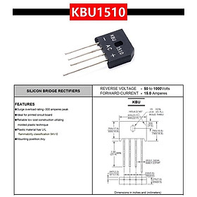 Diode cầu 1000V 15A KBU1510