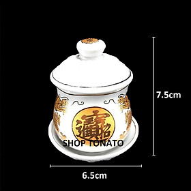 Mua CHUNG NẮP RỒNG TRẮNG KQ CAO 7.5CM 8.5CM 9.5CM