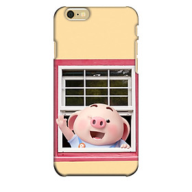 Ốp lưng nhựa cứng nhám dành cho iPhone 6 in hình Heo Con Chào Ngày Mới