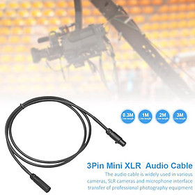 0.3/1/2/3 M 3 Pin MINI XLR Male To Female Audio Cable Microphone Interface Connection Photography Equipment For Cameras