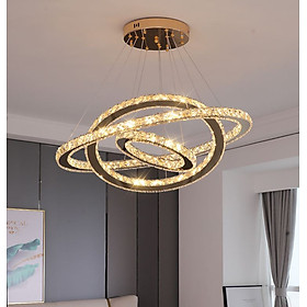 Đèn thả pha lê NERSE phong cách châu Âu hiện đại với 3 chế độ ánh sáng trang trí nhà cửa cao cấp.