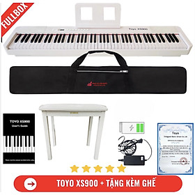 Mua Đàn Piano Điện Toyo XS900 -88 Phím Nặng Cảm Lực - Kết Nối Bluetooth + Tai Phone + Tặng Kèm Ghế Gấp