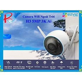 Camera IP Wifi Ngoài Trời EZVIZ H3 5MP Độ Phân Giải 3K Siêu Nét Tích Hợp AI Nhận Diện Vẫy Tay Chào - Có Màu Ban Đêm - Đàm Thoại 2 Chiều - Hàng Chính Hãng