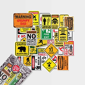 Warning - Set 30 sticker hình dán
