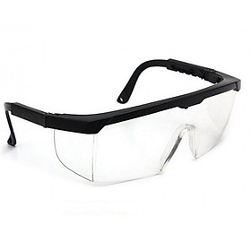 Mắt kính bảo hộ lao động, Kính bảo hộ trong suốt bảo vệ mắt hỗ trợ phòng dịch, chắn gió bụi chống tia UV - Gọng đen tròng trong suốt