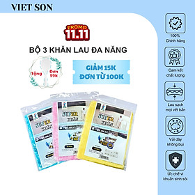 Bộ 3 Khăn Lau Bếp VIETSON Đánh Bay Mọi Vết Bẩn