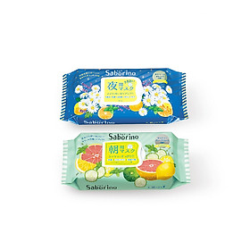 Combo mặt nạ buổi tối Saborino Good Night và mặt nạ dưỡng ẩm buổi sáng hương bạc hà Saborino Morning (Gói 32 Miếng)