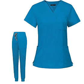 Nursing Scrubs Uniform Work Clothing for Massaging Cosmetology Beauty Center - S