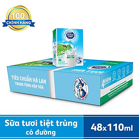 Thùng 48 hộp Sữa Tươi Tiệt Trùng DutchLady có đường 110ml - 48x110ml