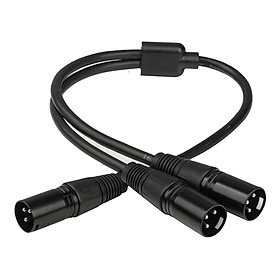 3 Pin XLR Male to Dual 2 Male Microphone Cable for Microphone Mixer Black