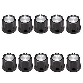 10 Pieces Black Fixing Volume Tone Knobs Buttons Cap for Electric Guitar Bass Replacement Parts