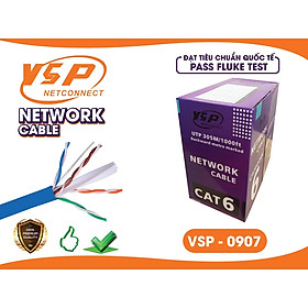Dây mạng Cat6 VP-LINK VSP-0907 xanh dương - 305m Lõi chữ thập - Hàng chính hãng