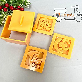 Khuôn VUÔNG NHẤN XÔI- Bộ 3 hình PHÚC LỘC THỌ 8cm - NHỰA VIỆT NAM, AN TOÀN CHO SỨC KHOẺ. Phục vụ mừng thọ, đám tiệc