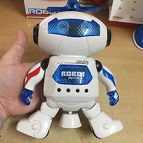 Mua Rô bốt chạy pin có đèn có nhạc nhảy múa xoay vòng 360 độ