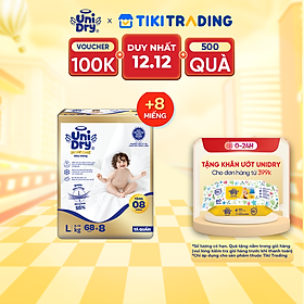 [Mẫu mới] Tã quần Unidry G3X Supreme siêu mỏng size L - 68+8 miếng