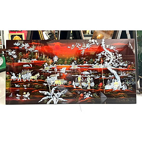 Mua Tranh sơn mài đồng quê Khảm cừ cao cấp  hàng xuất khẩu nhiều size