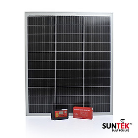 COMBO Bộ Sạc Pin Acquy Bằng Năng Lượng Mặt Trời SUNTEK SA100W/30A - Gồm Tấm Pin 100W + Bộ Sạc 30A | KHÔNG kèm Acquy | Sạc được cho bình 12V/300Ah - Hàng Chính Hãng - Bảo hành 12 năm Tấm Pin