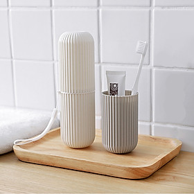 Bộ 2 ống đựng bàn chải kem đánh răng du lịch HC-05 Nhật Bản hộp đựng đồ đa chức năng tiện dụng 