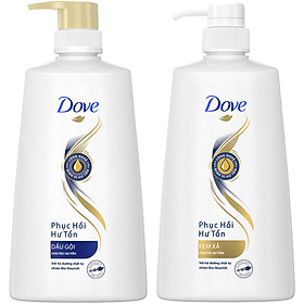 Combo Dầu Gội Dove Phục Hồi Hư Tổn 21123423 (650g) + Kem Xả Dove Phục Hồi Hư Tổn - 21123432 (620g)