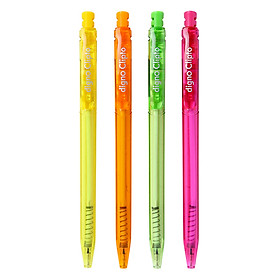 Vỉ 5 Cây Viết Bi Gel Bấm Digno Clipto - Mực Xanh