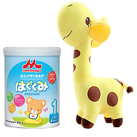 Combo Sữa Morinaga Số 1 Hagukumi (850g) và thú bông hươu cao cổ