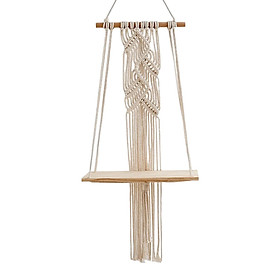 Boho Macrame Wall Hanging Shelf Tapestry Woven for Apartment Home Wedding