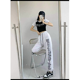 Quần jogger chất nỉ unisex nam nữ in hoạ tiết thời trang Teen hè